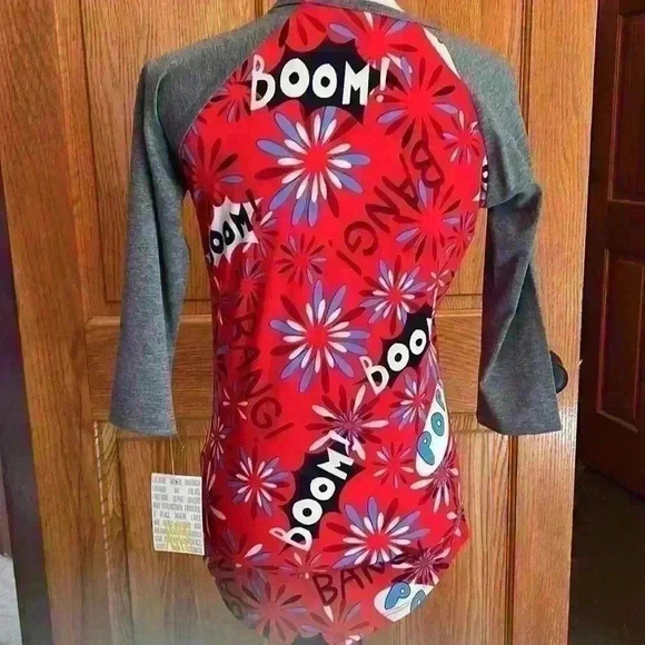 Lula Roe Women's Top - Randy - XX-Small - Red, White & Blue Fireworks NWT - Picture 7 of 10